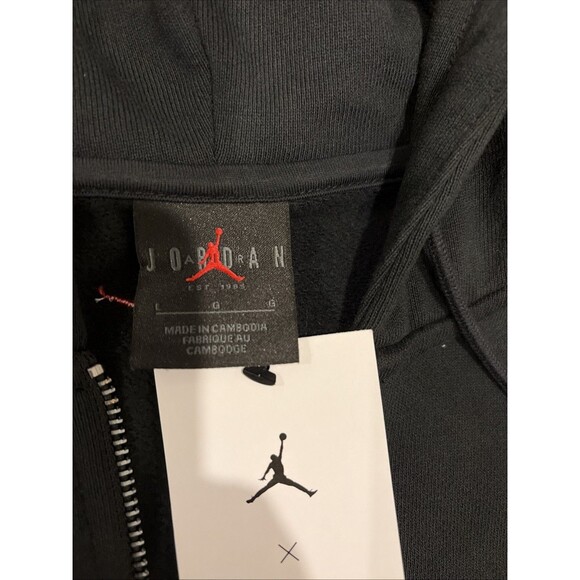 NWT Rare Awake NY x Jordan Full-Zip Fleece Hoodie Black Men's Size Large nike - Picture 5 of 10